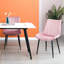 Chaise d'appoint capitonnée en velours rose-753814461