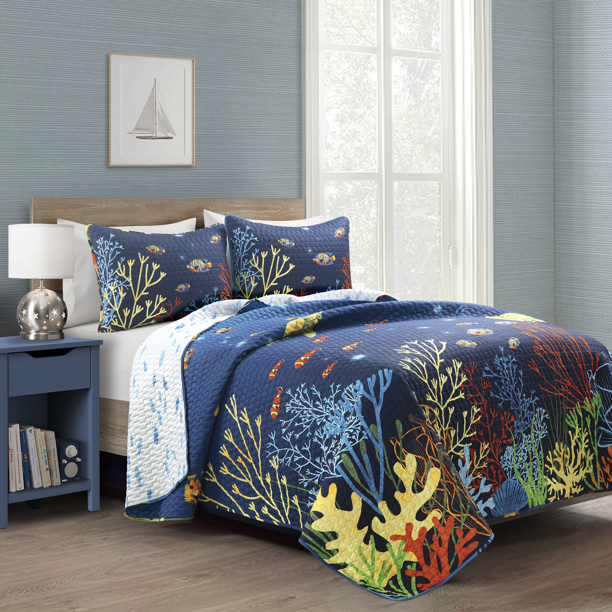 Lush Decor Under The Sea Quilt Navy/Multi Set & Reviews Wayfair