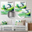 «Green Abstract Ink Expression II», art mural abstrait en métal-389178709