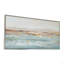 59,1 po x 29,5 po x 1,5 po, paysage rectangulaire encadré bleu et or abstrait, peinture à l'huile océanique