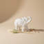 Small White Ceramic Elephant Figurine, Elegant Elephant Desk Decor for Shelf or Table