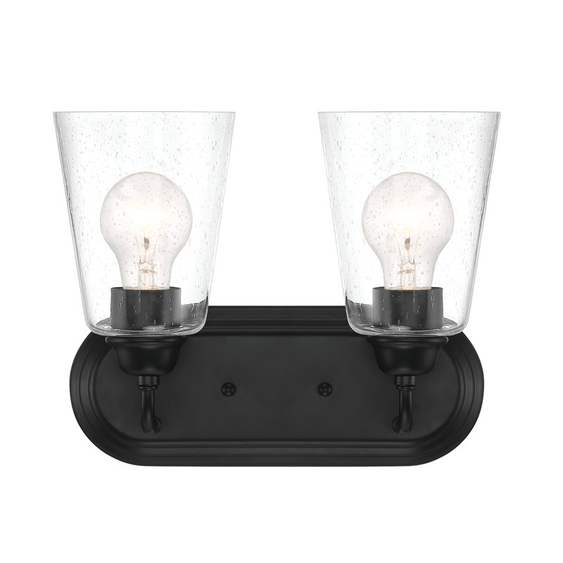 Éclairage de salle de bain à intensité variable 2 lumières Debolt, Noir mat