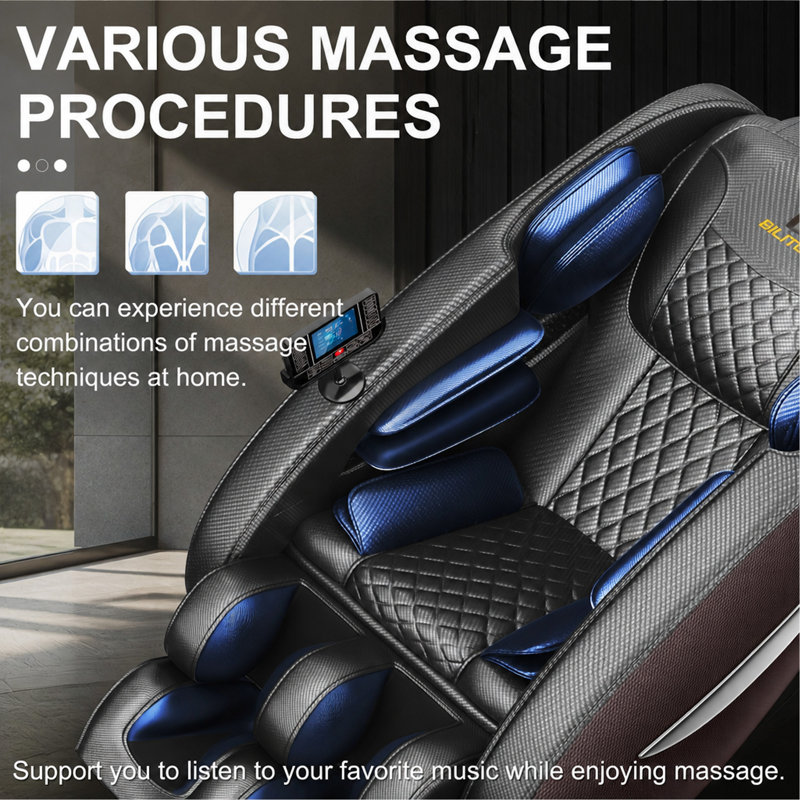 Fauteuil de massage inclinable sans gravité avec pression d'air corporelle complète (accessoires)