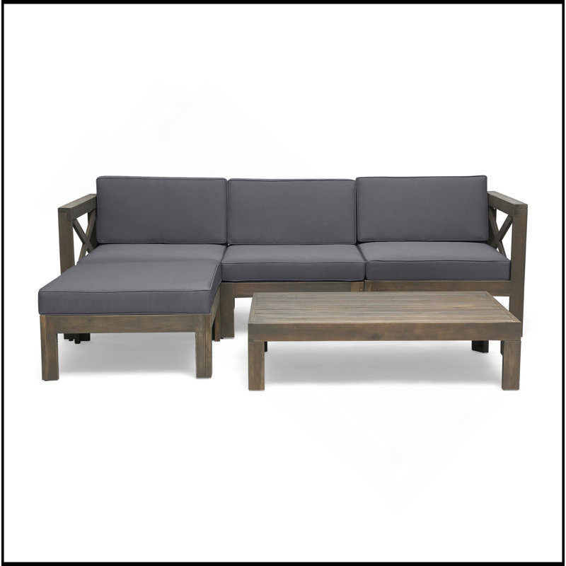 Ensemble de canapé LSHAPE, Gris foncé, Gris