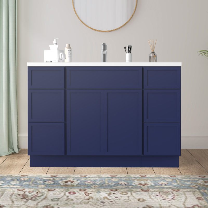 Base de meuble-lavabo simple 48 po seulement, Bleu