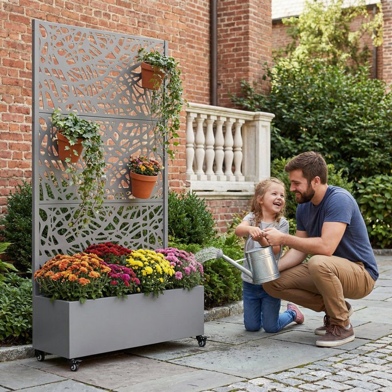 Boîte à fleurs Eurel, H 72 po x l 35 po x P 16 po, Gris