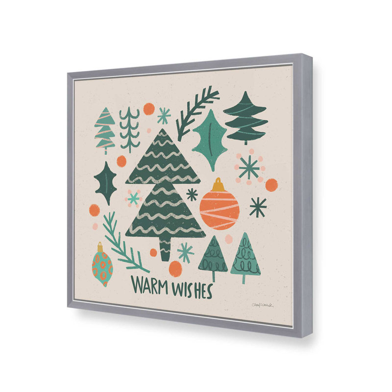 «Warm Wishes IV» par Cheryl Warrick, reproduction d'art, H 36 po x l 36 po, Argent argent