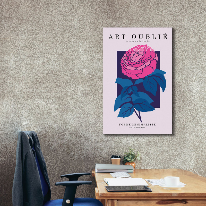 Art mural en toile Trinx «Fuchsia Peony» par Design Fabrikken, 26 po x 40 po, H 40 po x l 26 po x P 1,5 po