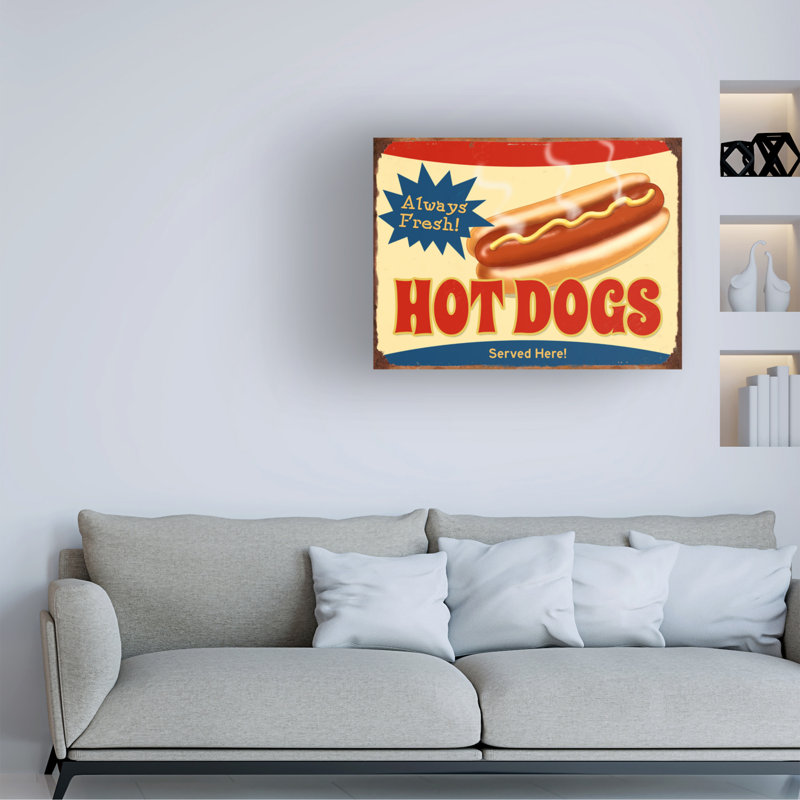 «Always Fresh Hot Dogs» par RetroPlanet, reproduction sur toile non encadrée, H 14 po x l 19 po x P 2 po