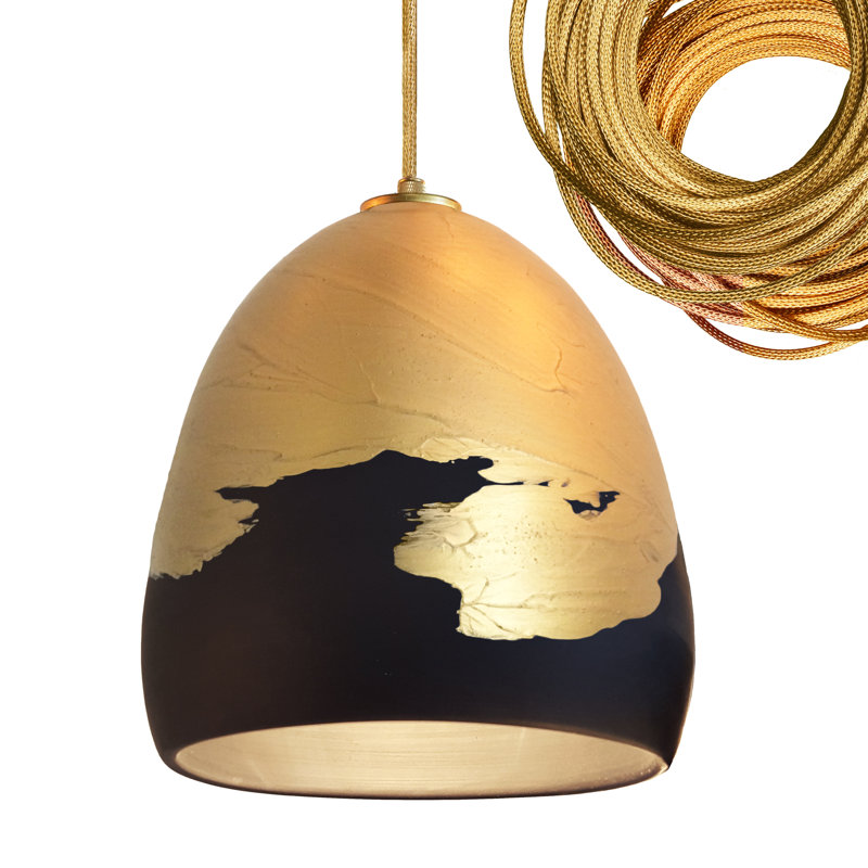 Ombre 1 - Light Pendant, LED Bulb, Matte Black/Brass