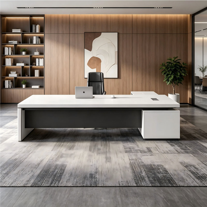 Bureau de direction contemporain blanc