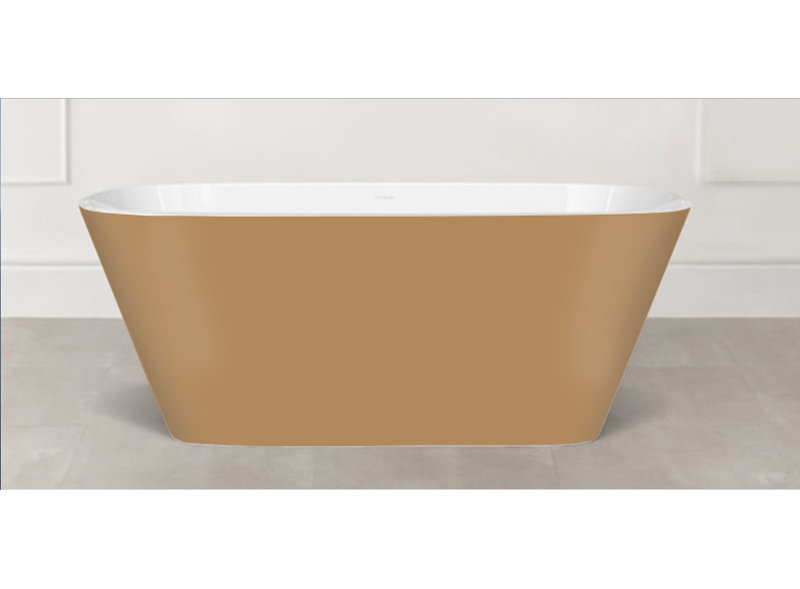 Painted Vetralla 58-3/4" X 29-2/8" Freestanding Soaking Bathtub In Volcanic Limestone With No Overflow Hole