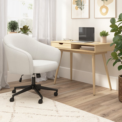 Petit bureau d'écriture et chaise Lachone 40W pour bureau à domicile, table d'ordinateur avec rangement et sièges