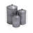 Costillo 3 Piece Gray Metal Decorative Jars with Lids Set, 12", 9", 8"H-1301660555