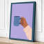 Hand Holding Cup Minimalist 1 Piece Wrapped Canvas Wall Art-728532320-728532329