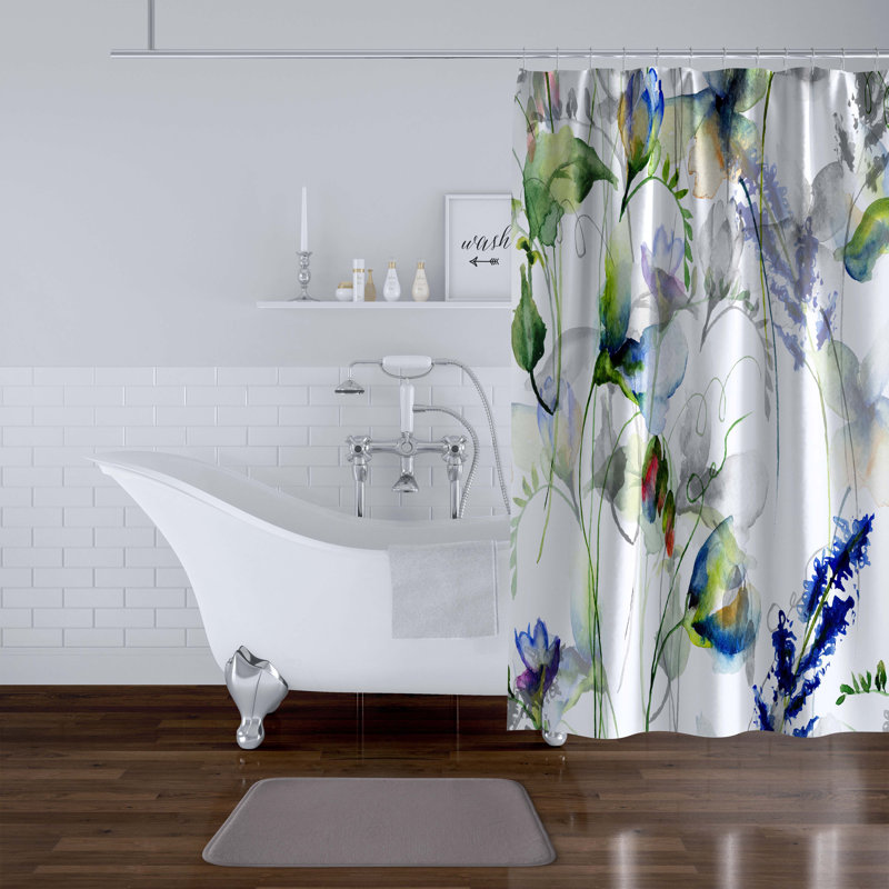 Betsan Floral Shower Curtain, 72" H x 70" W