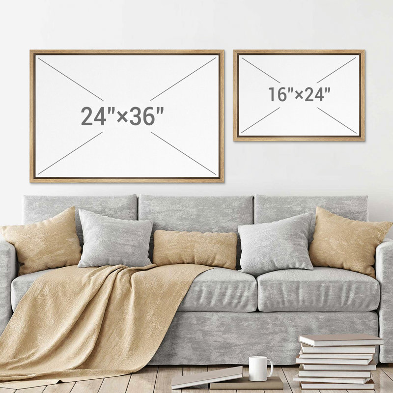 Mid-Century Modern Brown Abstract Polygon - ensemble de 2 reproductions sur toile flottantes, Naturel, H 16 po x l 24 po