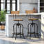 Tabouret de bar Juventino avec bois de sapin