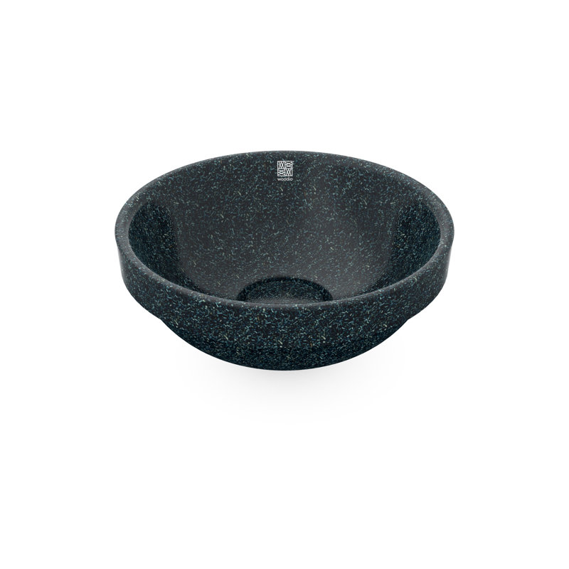 Woodio Soft40 15.75'' Wood Circular Bathroom Sink, Arctic