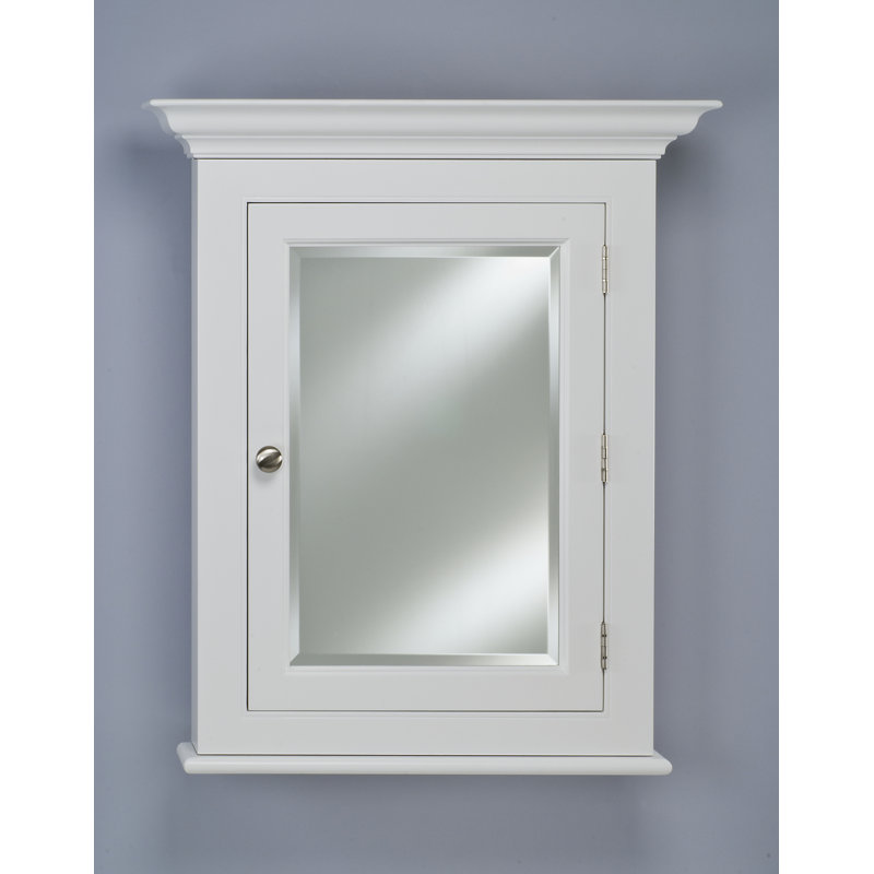 Armoire à pharmacie encastrée encadrée Ilfracombe, Blanc, H 27 po x l 22 po x P 7 po