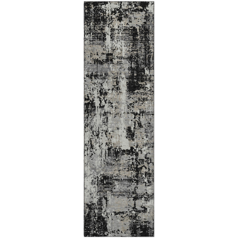Tapis abstrait lavable à la machine de qualité supérieure Mayfield AMF1008, Tapis de couloir 2 pi 3 po x 7 pi 6 po