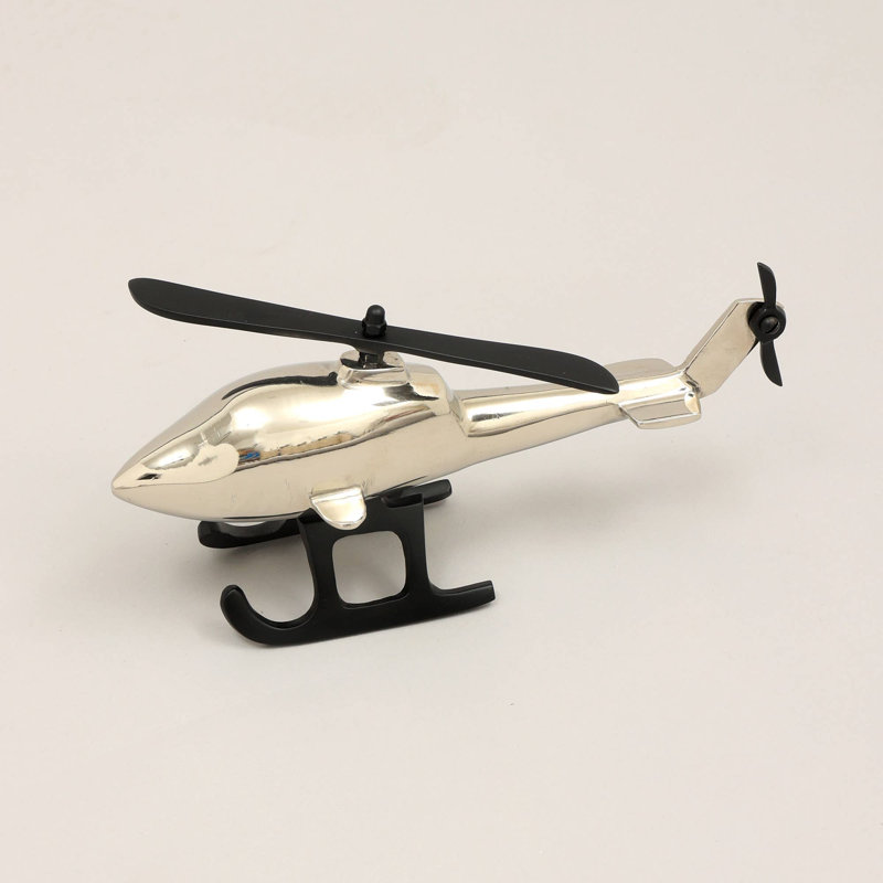 Aluminium avion décoratif sculpture-Home Decor Statue-Accent Figurine hélicoptère-10 x 3,25 x 5 po-10 x 3,25 x 5 po