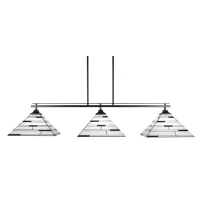 Liz 3 Light Sqaure Bar Shown With 14" Glass