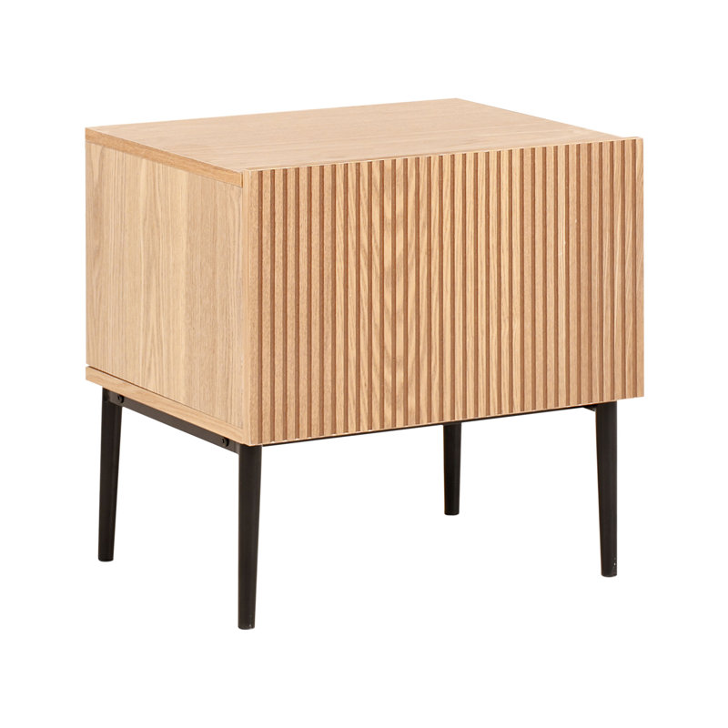 Bedside Table BLYTHE Wood Brown/ Black, Brown