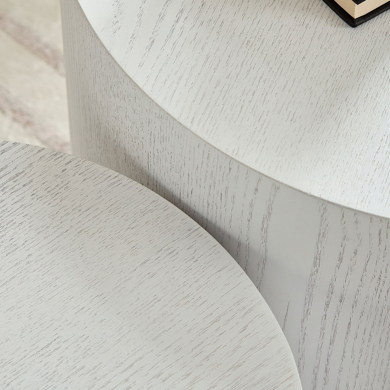 Ensemble de tables gigognes Modern Modern, White, H 15,75 po x L 18,9 po x l 18,9 po