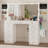 47" Large Makeup Deidra With USB Power Outlet,Mirror, 12 Adjustable Lights,11 Drawers And 2 Side Hidden Jewelry Cabinets,Crystal Knobs-1080119051