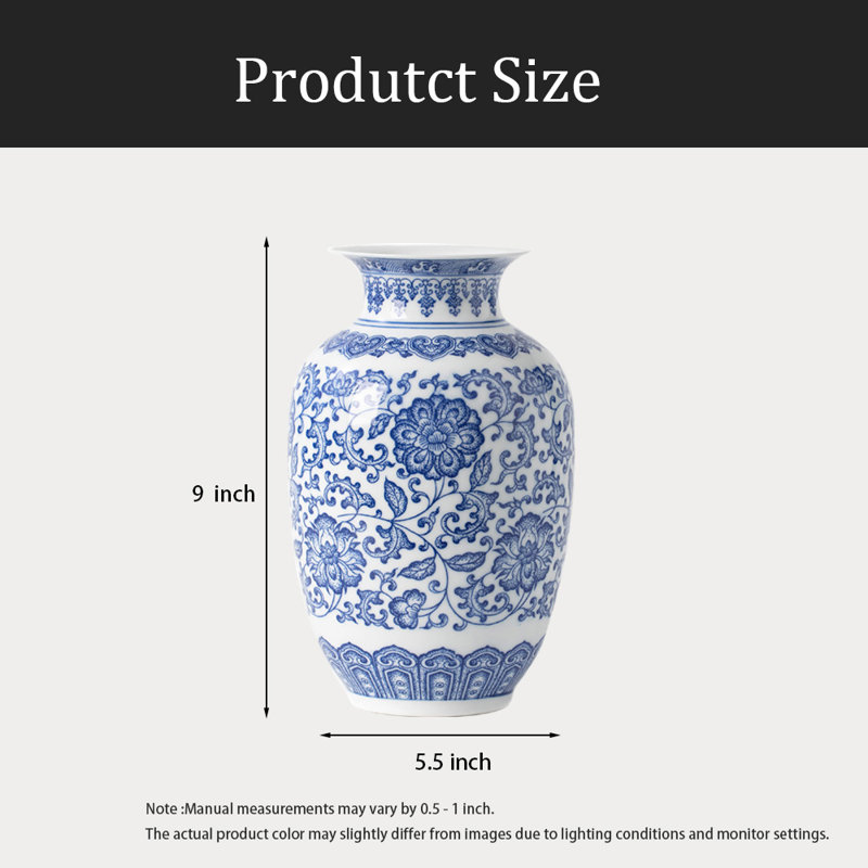 Blue And White Ceramic Vase, Porcelain Vase For Home Décor