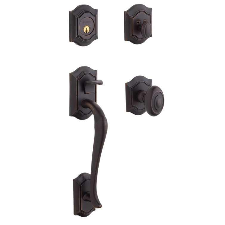 Bethpage Handleset with Deadbolt and Door Knob and Rosette
