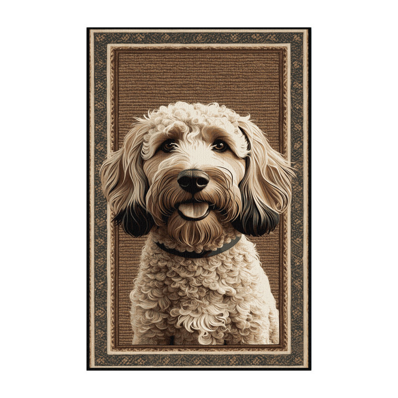 Washable Spanish Water Dog Dogs Area Rug, Rectangle 2' x 3'