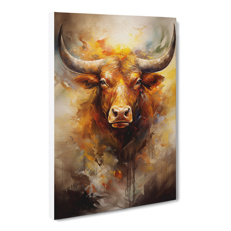 Taurus Zodiac Gestural - No Frame Print, 76cm H x 50cm W x 3cm D