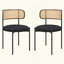 Ensemble de chaises de salle à manger rembourrées modernes avec chaises en rotin et chaises de cuisine-1125185852