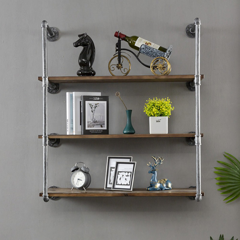 Argenide 3 Piece Industrial Pipe Shelves
