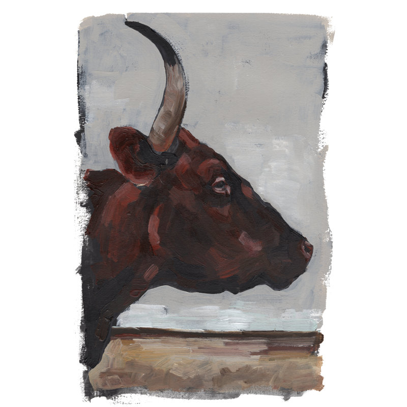 Cattle View II by Jennifer Paxton Parker - Painting, Black Floater Framed, 76cm H x 51cm W