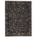 Hand-Knotted High-Quality Black Area Rug