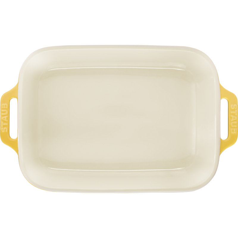 Staub Ceramics Ceramique Rectangular Baking Dish Set 3 Piece, Citron