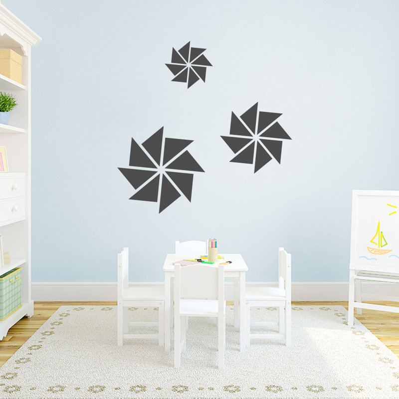 Abstract Non-Wall Damaging Wall Decal, Dark Gray