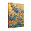 Plantes et fleurs Fleurs bleues sur fond doré avec oiseaux