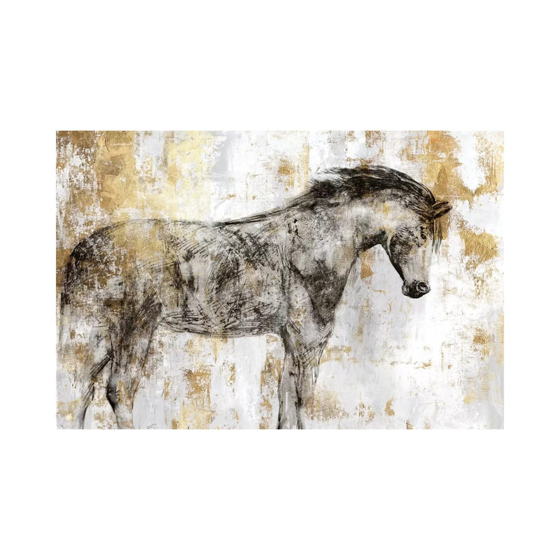 Equestrian Gold I - Wrapped Canvas Print, 152.5 cm H x 101.5 cm W