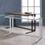 Bureau d'écriture en noyer et blanc avec port USB-129867049