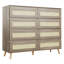 Commode double en rotin avec 8 tiroirs, 47,2 po de largeur pour chambre à coucher, salon, couloir, naturel