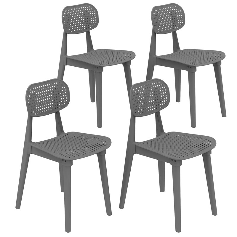 Chaises de cuisine en plastique Recaceik, Gris, 4