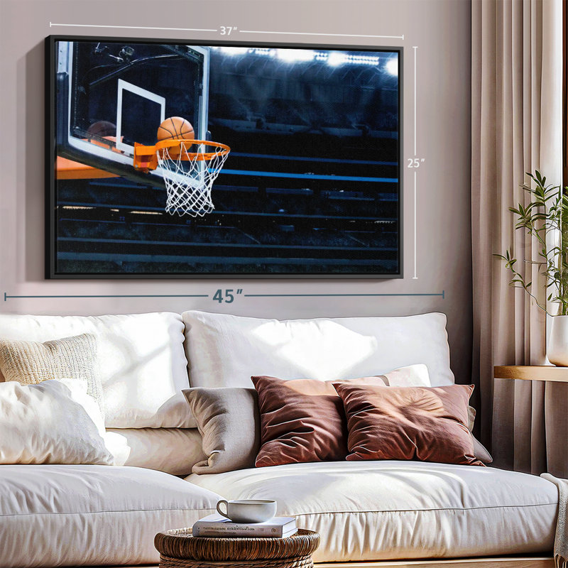 Impression sur toile Basketball Hoop Ball, H 25 po x l 37 po