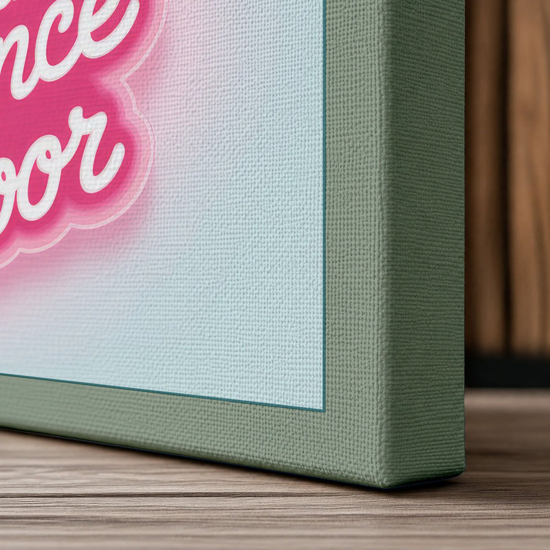 Dance Floor Neon Retro - Wrapped Canvas, 18x12 - 45.7 x 30.5 cm, Sage Border