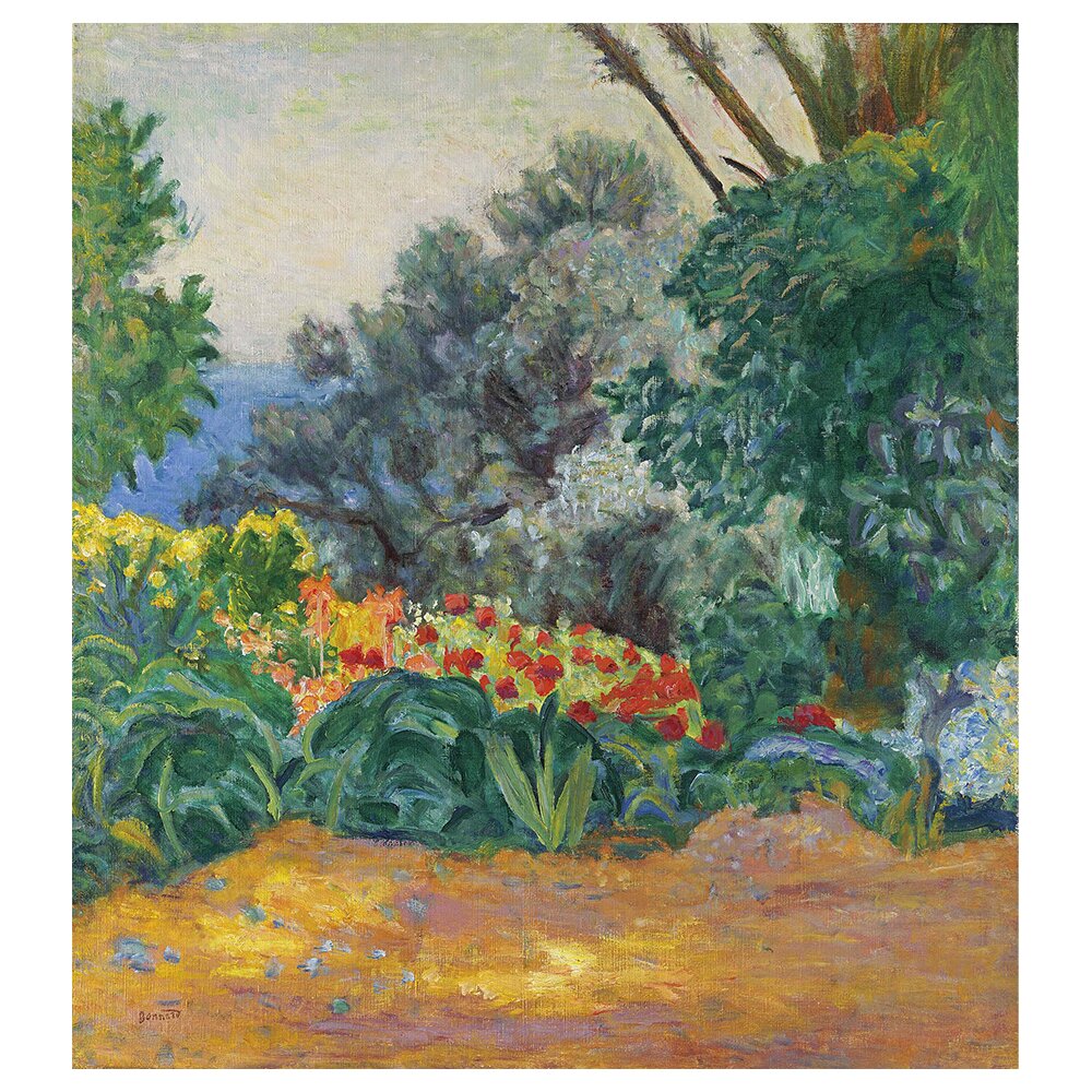 Gerahmtes Leinwandbild Coin De Jardin Fleuri von Pierre Bonnard