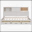 Wooden Daybed with 3 Storage Drawers, Upper Soft Board, Shelf, and Integrated Sockets and USB Ports-420856307-420856304