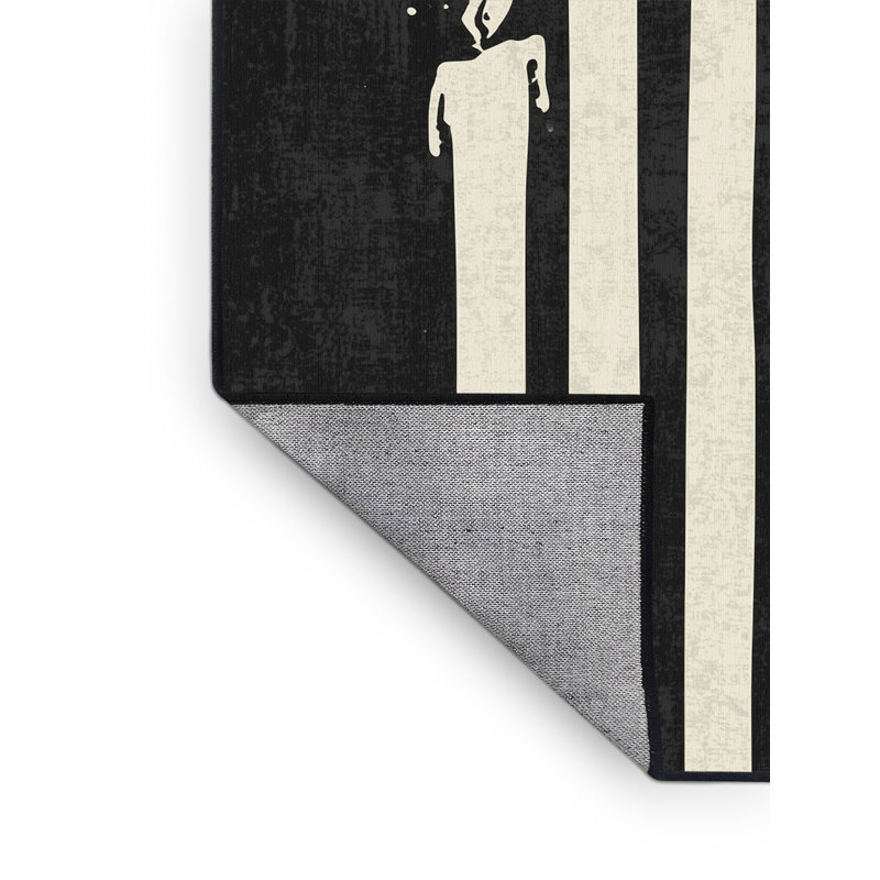 Machine Washable Fieldston Halloween Modern & Contemporary Abstract Rug in Gray – Black Binding, 5x8